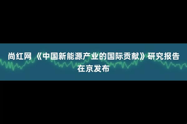 尚红网 《中国新能源产业的国际贡献》研究报告在京发布